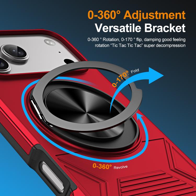 For iPhone 17 Pro Alloy Rotating Holder MagSafe Shockproof Phone Case
