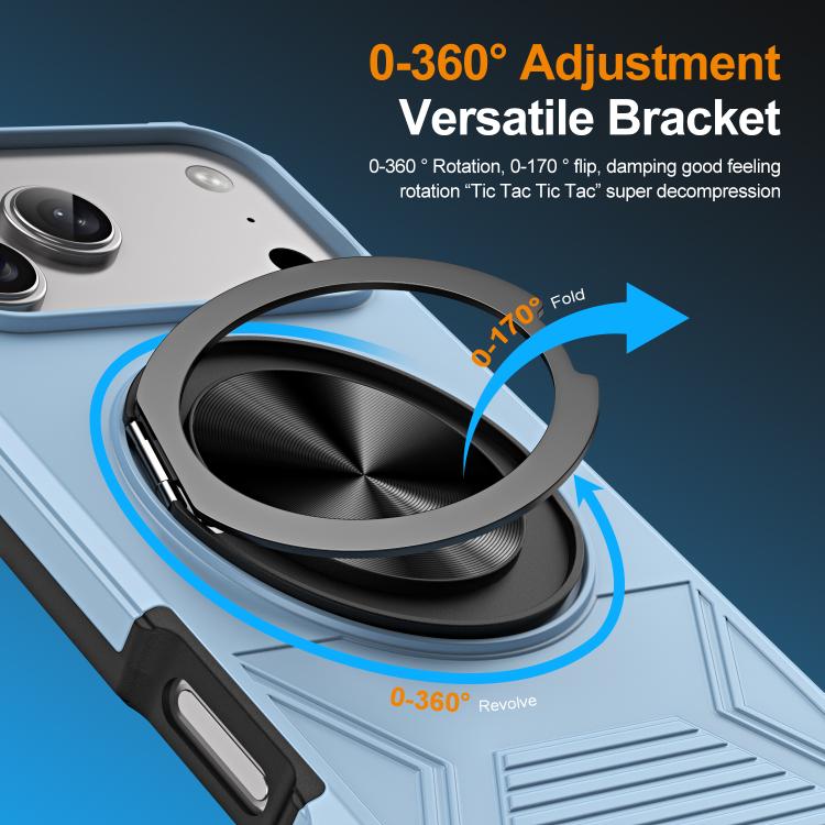 For iPhone 17 Pro Alloy Rotating Holder MagSafe Shockproof Phone Case