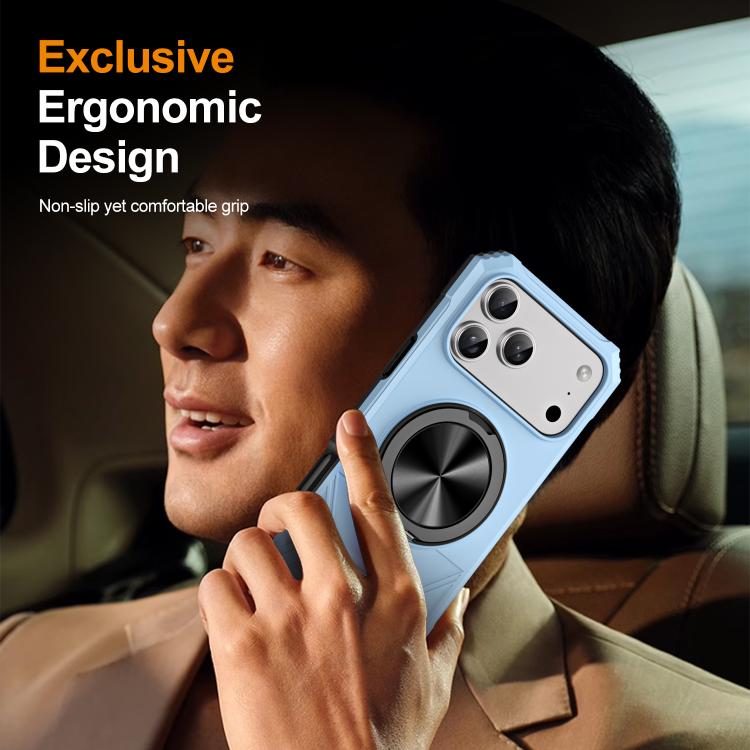 For iPhone 17 Pro Alloy Rotating Holder MagSafe Shockproof Phone Case