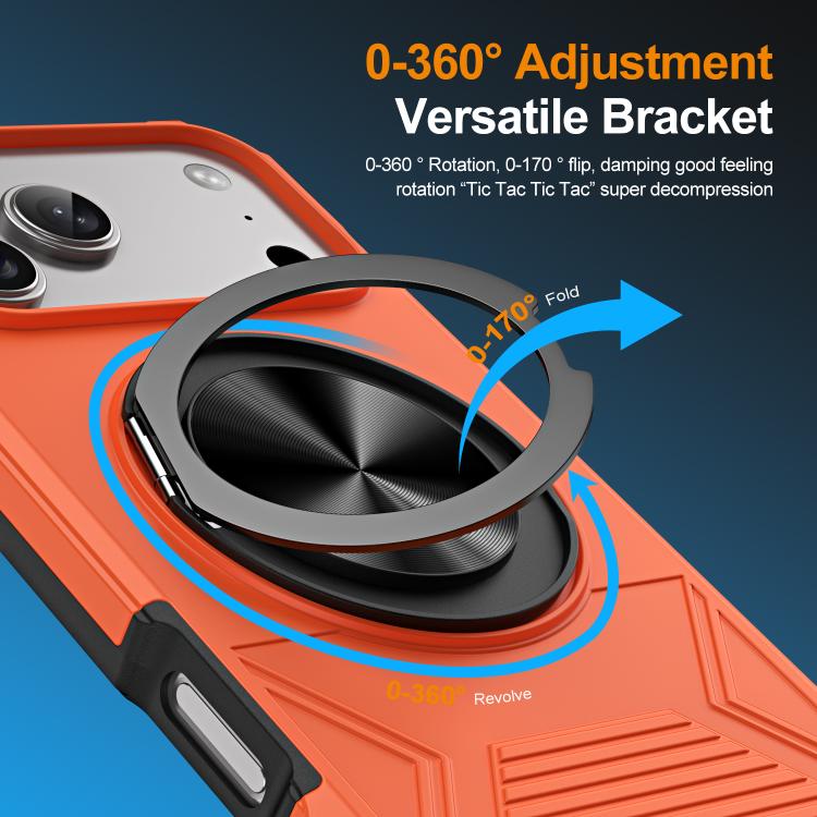 For iPhone 17 Pro Alloy Rotating Holder MagSafe Shockproof Phone Case