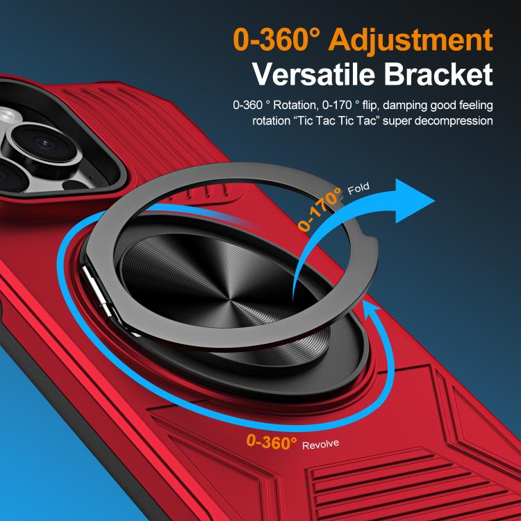 For iPhone 13 Pro Alloy Rotating Holder MagSafe Shockproof Phone Case