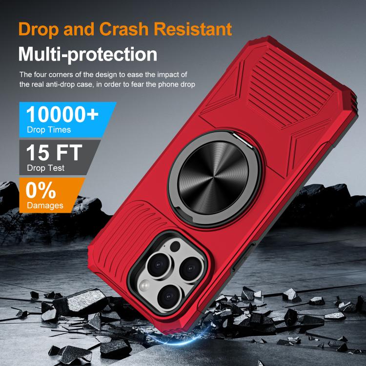 For iPhone 13 Pro Alloy Rotating Holder MagSafe Shockproof Phone Case