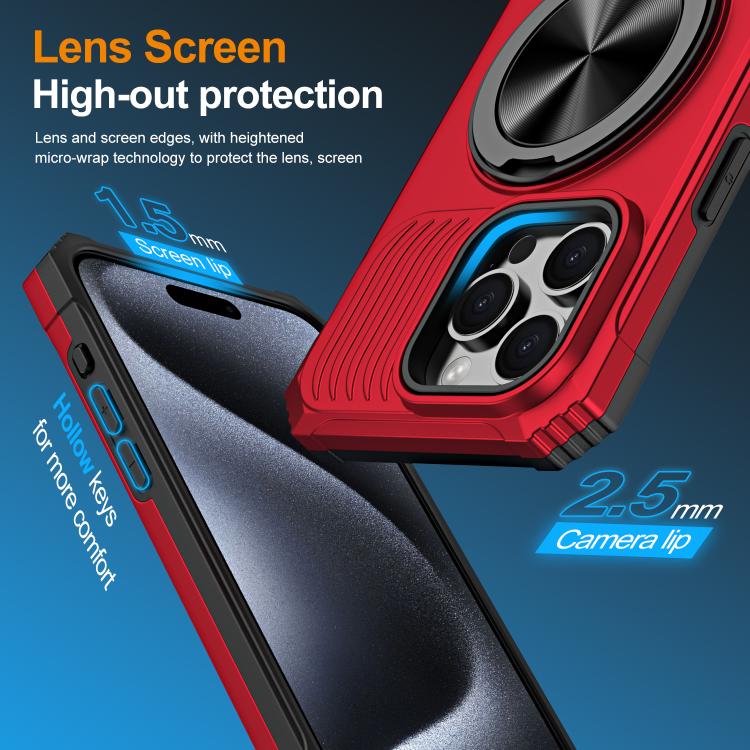 For iPhone 13 Pro Alloy Rotating Holder MagSafe Shockproof Phone Case