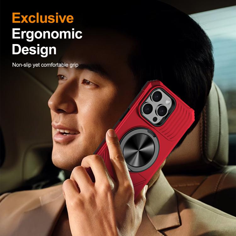 For iPhone 13 Pro Alloy Rotating Holder MagSafe Shockproof Phone Case