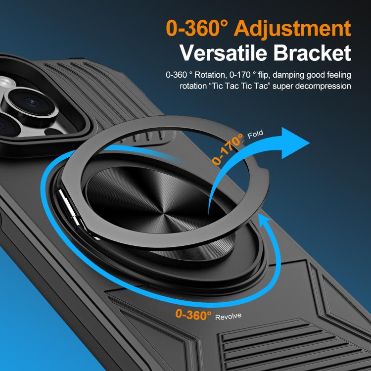 For iPhone 13 Pro Alloy Rotating Holder MagSafe Shockproof Phone Case
