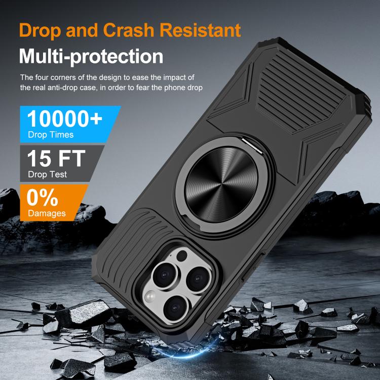 For iPhone 13 Pro Alloy Rotating Holder MagSafe Shockproof Phone Case