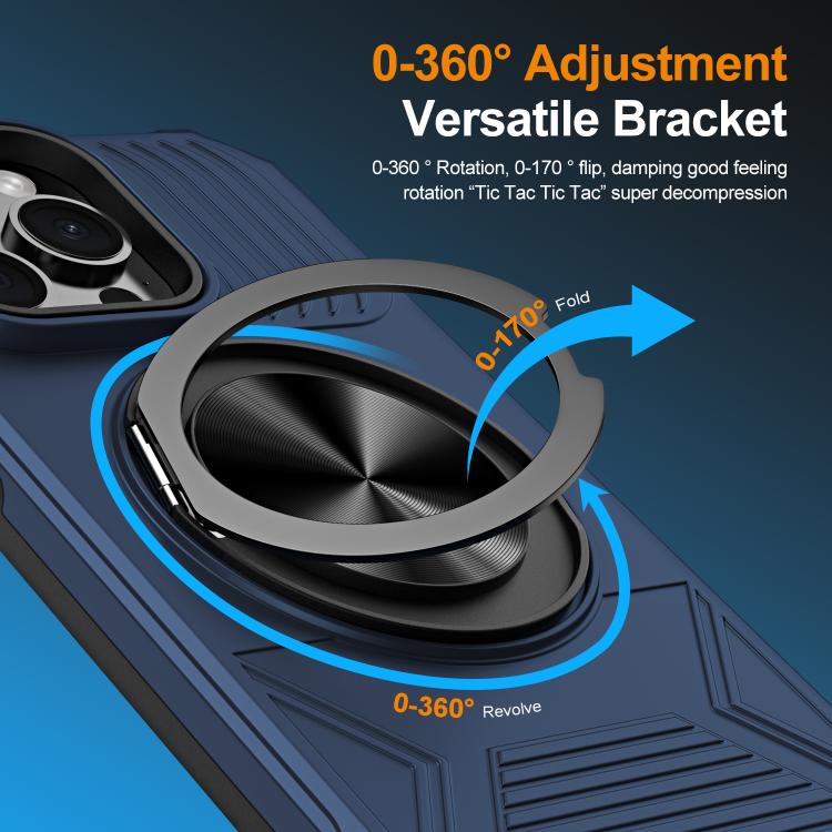 For iPhone 13 Pro Alloy Rotating Holder MagSafe Shockproof Phone Case