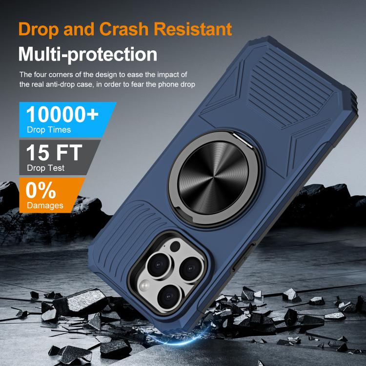 For iPhone 13 Pro Alloy Rotating Holder MagSafe Shockproof Phone Case