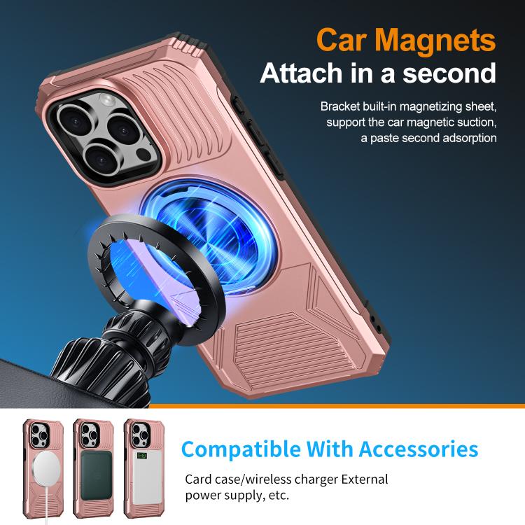 For iPhone 13 Pro Alloy Rotating Holder MagSafe Shockproof Phone Case