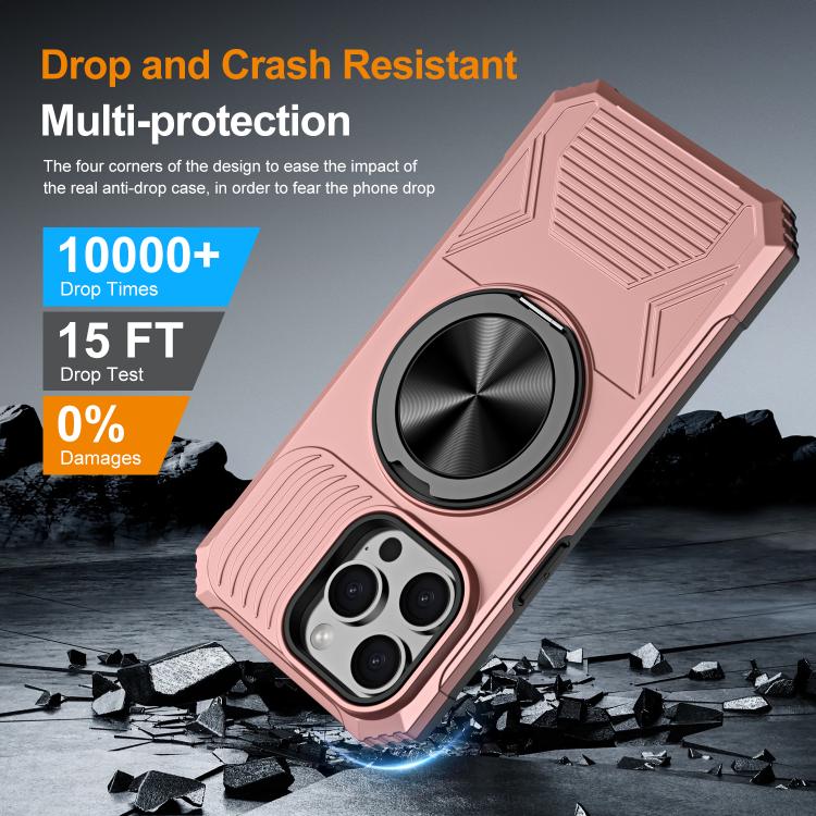 For iPhone 13 Pro Alloy Rotating Holder MagSafe Shockproof Phone Case