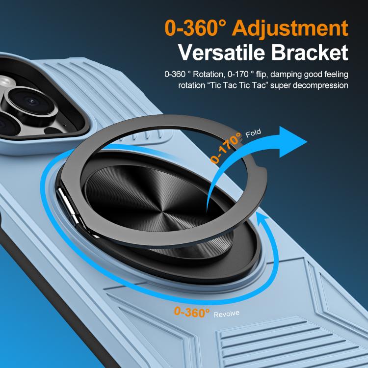 For iPhone 13 Pro Alloy Rotating Holder MagSafe Shockproof Phone Case