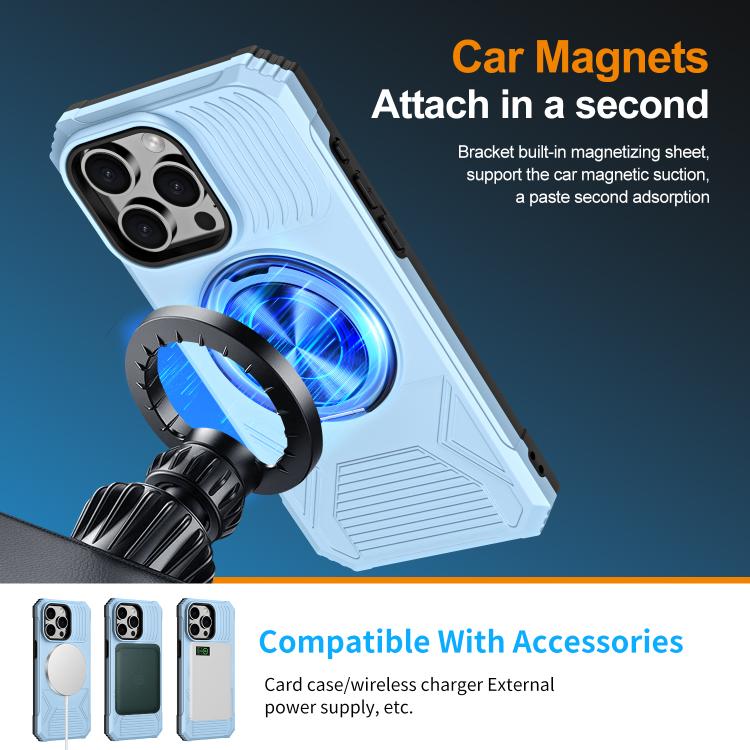 For iPhone 13 Pro Alloy Rotating Holder MagSafe Shockproof Phone Case