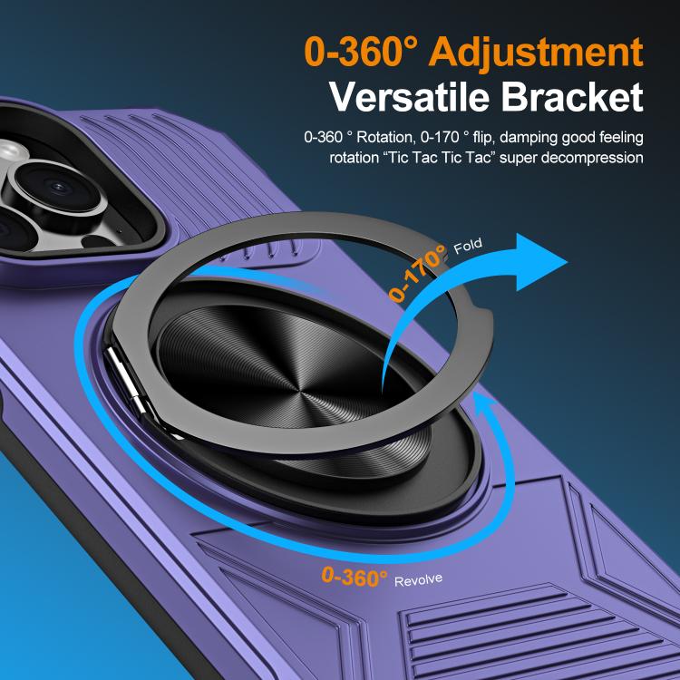 For iPhone 13 Pro Alloy Rotating Holder MagSafe Shockproof Phone Case