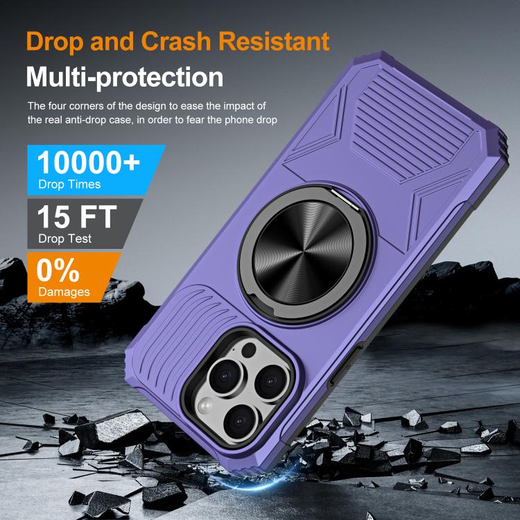 For iPhone 13 Pro Alloy Rotating Holder MagSafe Shockproof Phone Case