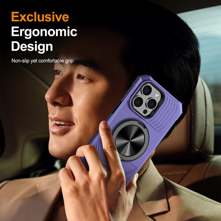 For iPhone 13 Pro Alloy Rotating Holder MagSafe Shockproof Phone Case