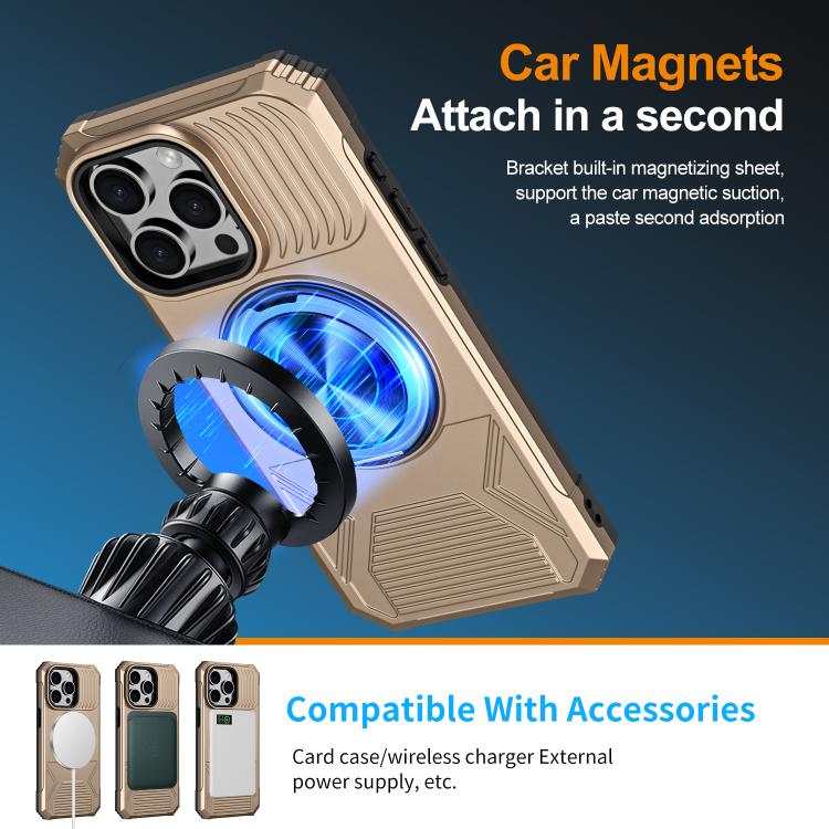 For iPhone 13 Pro Alloy Rotating Holder MagSafe Shockproof Phone Case