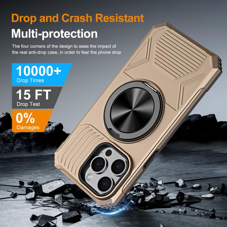 For iPhone 13 Pro Alloy Rotating Holder MagSafe Shockproof Phone Case