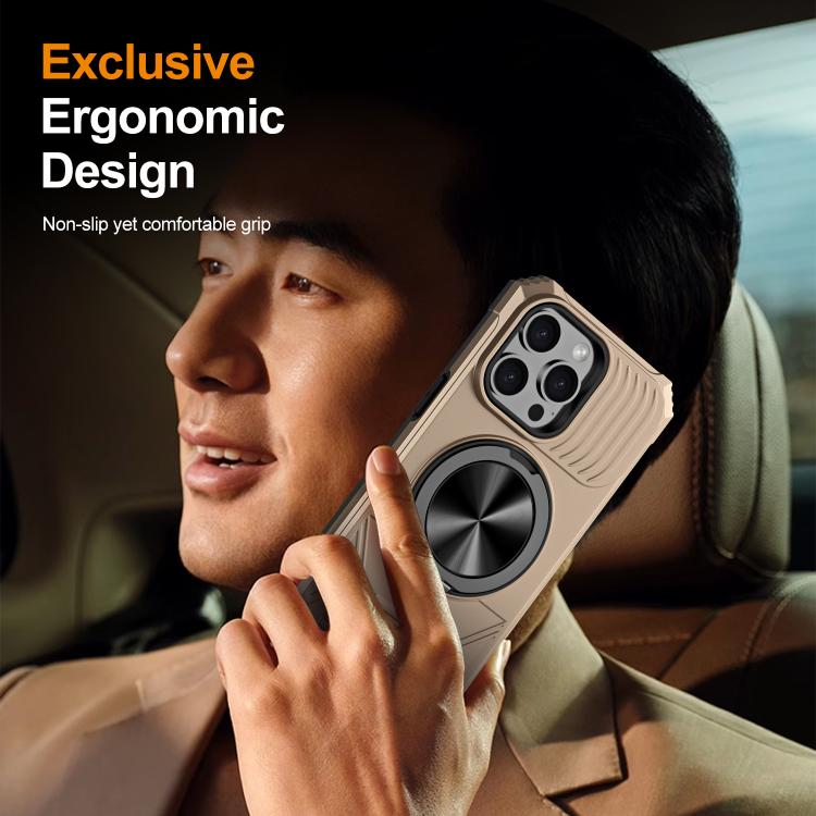 For iPhone 13 Pro Alloy Rotating Holder MagSafe Shockproof Phone Case
