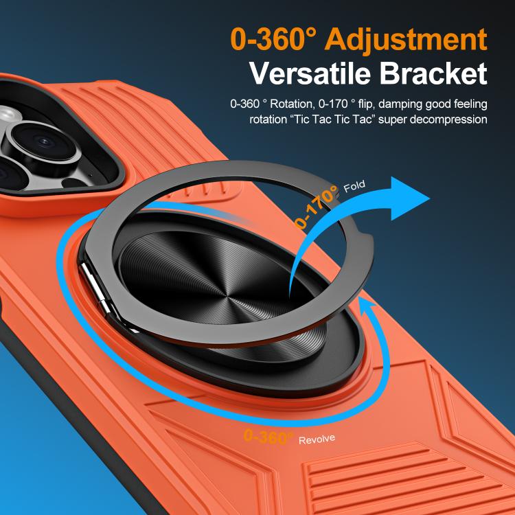 For iPhone 13 Pro Alloy Rotating Holder MagSafe Shockproof Phone Case