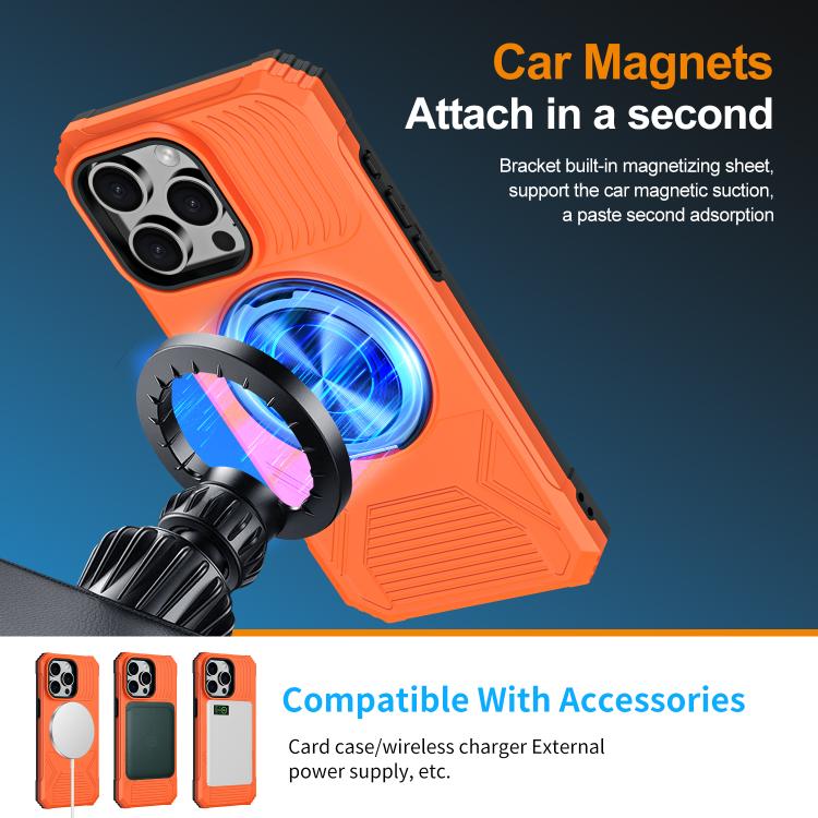 For iPhone 13 Pro Alloy Rotating Holder MagSafe Shockproof Phone Case