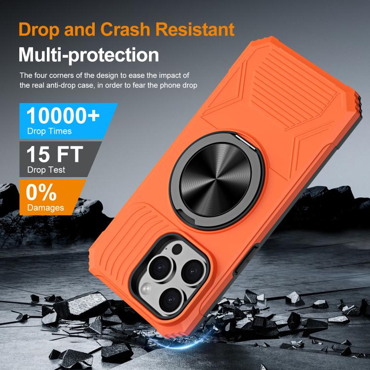 For iPhone 13 Pro Alloy Rotating Holder MagSafe Shockproof Phone Case
