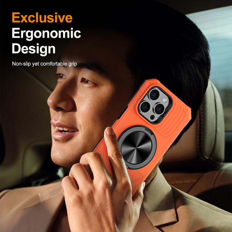 For iPhone 13 Pro Alloy Rotating Holder MagSafe Shockproof Phone Case