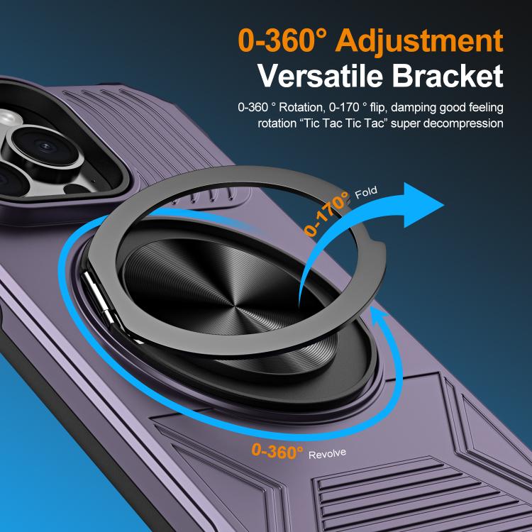 For iPhone 13 Pro Alloy Rotating Holder MagSafe Shockproof Phone Case