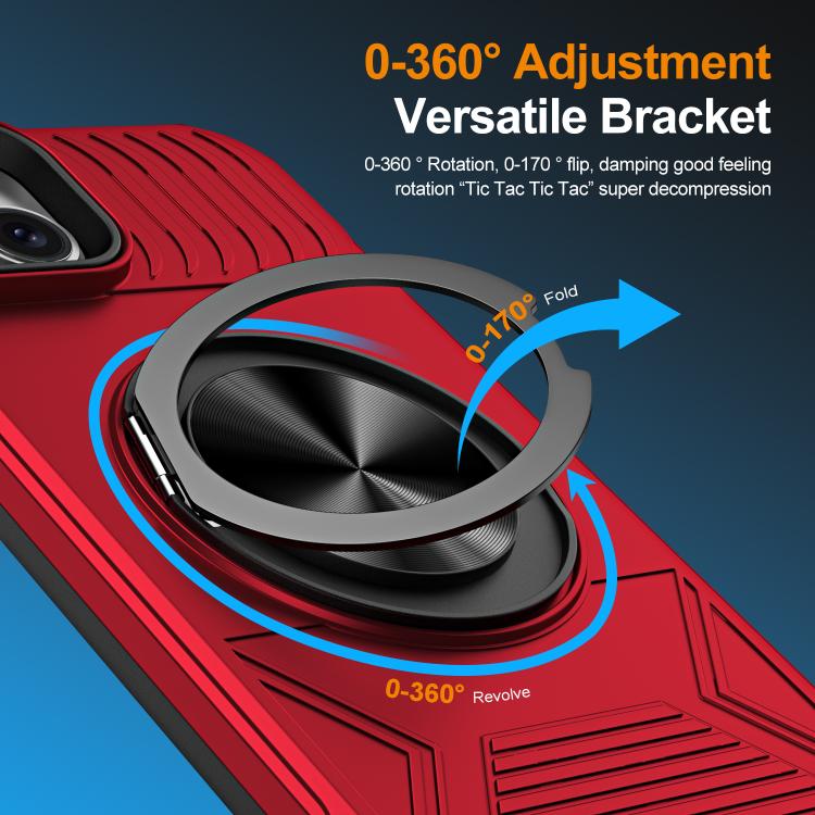 For iPhone 14 Plus Alloy Rotating Holder MagSafe Shockproof Phone Case