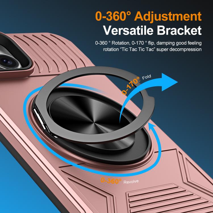 For iPhone 14 Plus Alloy Rotating Holder MagSafe Shockproof Phone Case