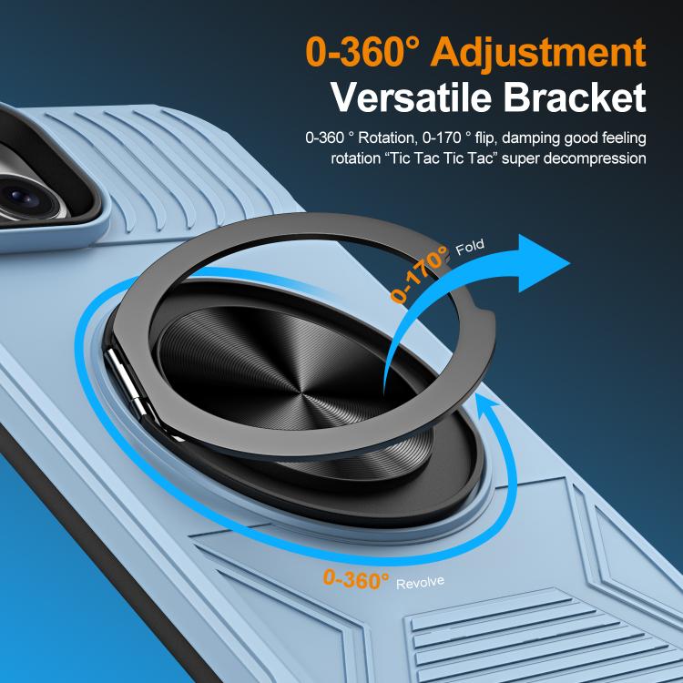 For iPhone 14 Plus Alloy Rotating Holder MagSafe Shockproof Phone Case