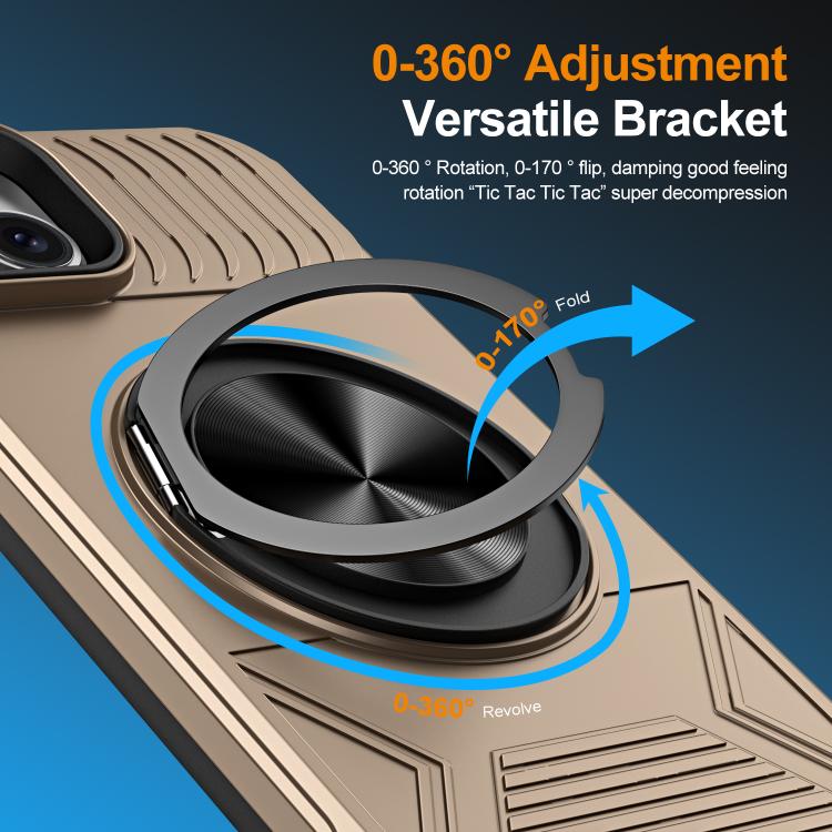 For iPhone 14 Plus Alloy Rotating Holder MagSafe Shockproof Phone Case