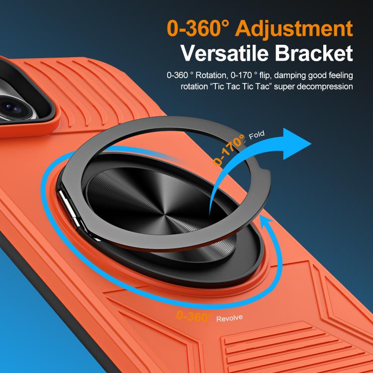 For iPhone 14 Plus Alloy Rotating Holder MagSafe Shockproof Phone Case