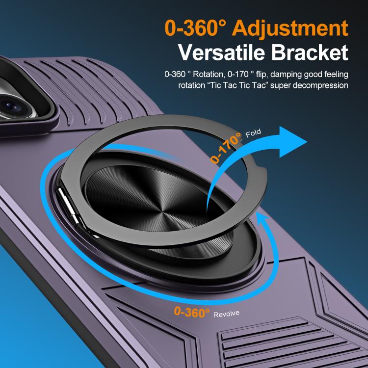 For iPhone 14 Plus Alloy Rotating Holder MagSafe Shockproof Phone Case