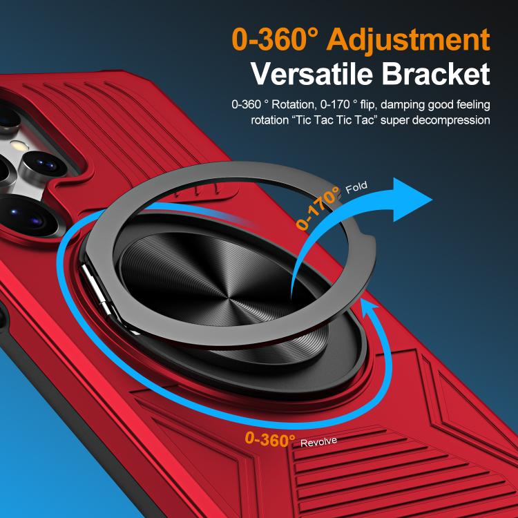For Samsung Galaxy S24 Ultra 5G Alloy Rotating Holder MagSafe Shockproof Phone Case