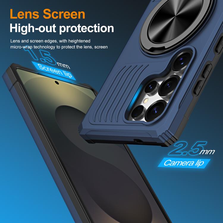 For Samsung Galaxy S24 Ultra 5G Alloy Rotating Holder MagSafe Shockproof Phone Case