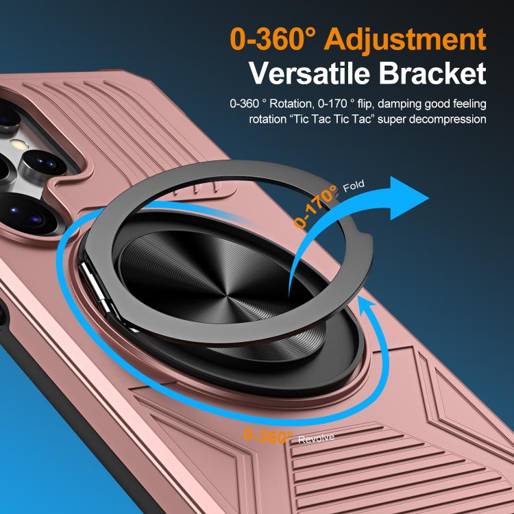 For Samsung Galaxy S24 Ultra 5G Alloy Rotating Holder MagSafe Shockproof Phone Case