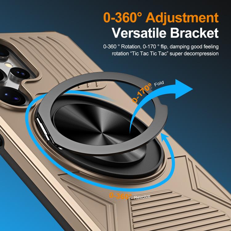 For Samsung Galaxy S24 Ultra 5G Alloy Rotating Holder MagSafe Shockproof Phone Case