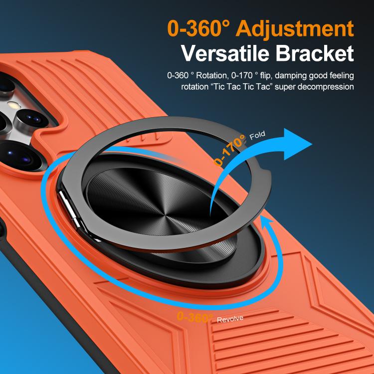 For Samsung Galaxy S24 Ultra 5G Alloy Rotating Holder MagSafe Shockproof Phone Case