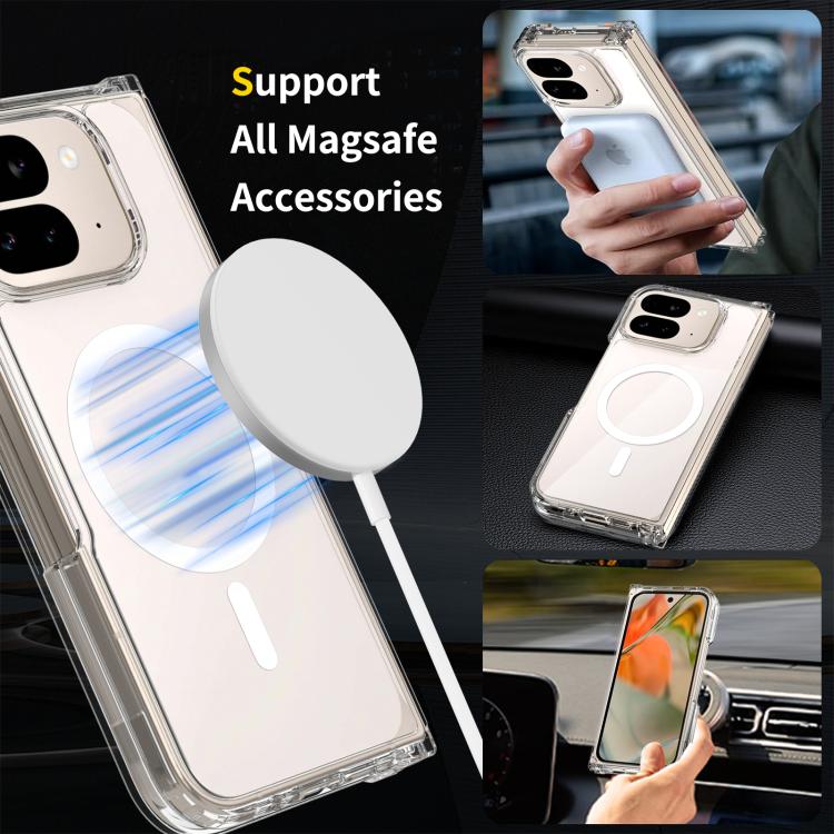 For Google Pixel 10 Pro Fold Skin Feel Transparent MagSafe Phone Case