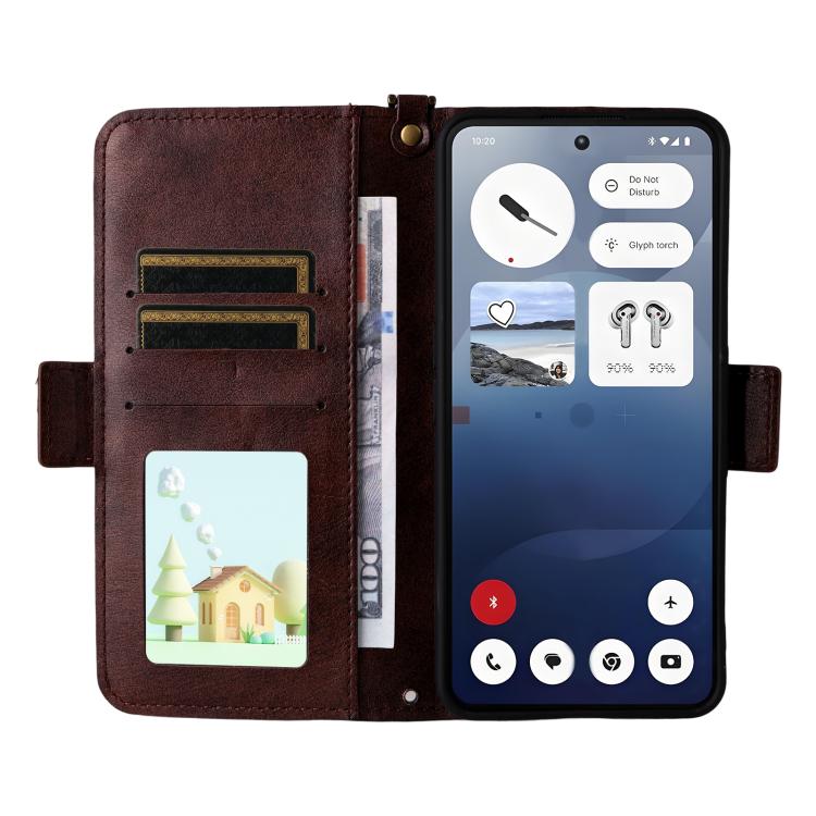For Nothing Phone 3a Multi-card Slots Crossbody Cowhide Leather Phone Case