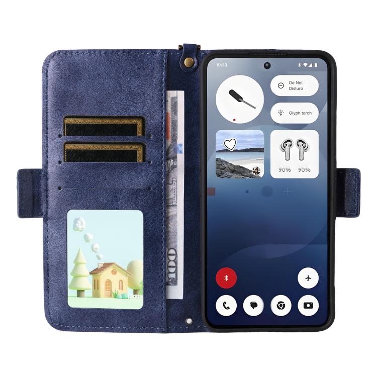 For Nothing Phone 3a Multi-card Slots Crossbody Cowhide Leather Phone Case