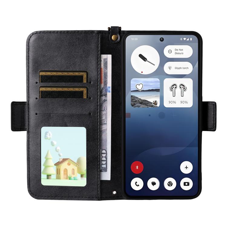 For Nothing Phone 3a Multi-card Slots Crossbody Cowhide Leather Phone Case