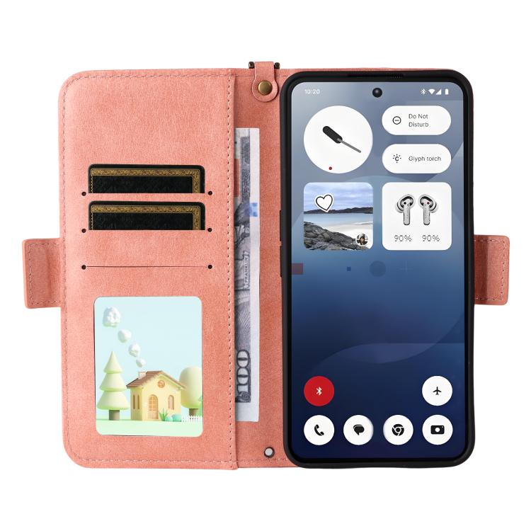 For Nothing Phone 3a Multi-card Slots Crossbody Cowhide Leather Phone Case