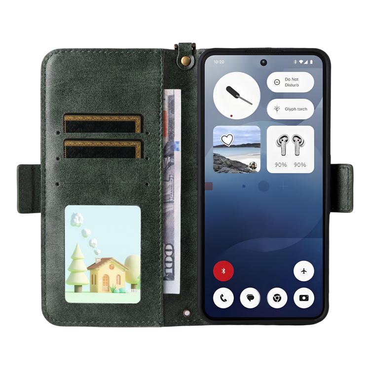 For Nothing Phone 3a Multi-card Slots Crossbody Cowhide Leather Phone Case