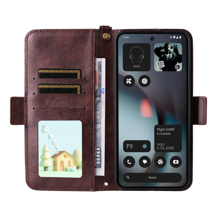 For Nothing Phone 3 Multi-card Slots Crossbody Cowhide Leather Phone Case