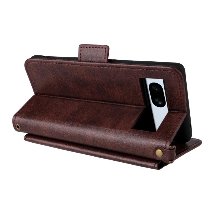For Google Pixel 7a Multi-card Slots Crossbody Cowhide Leather Phone Case