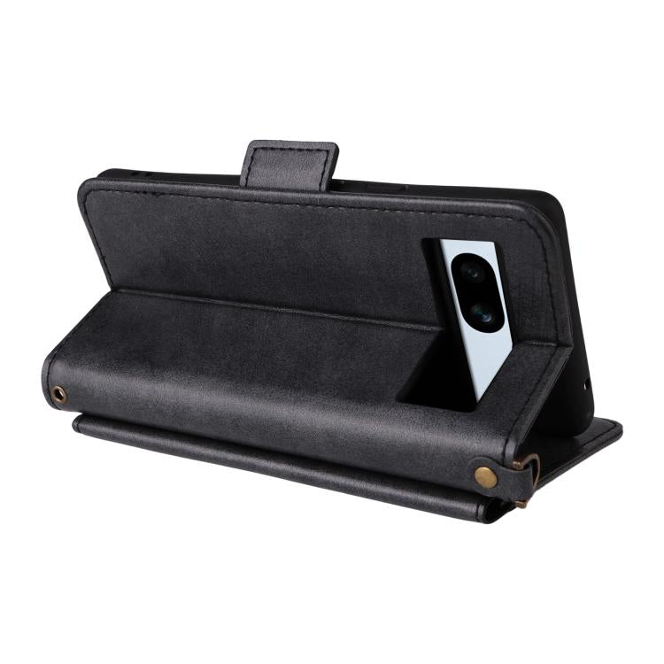 For Google Pixel 7a Multi-card Slots Crossbody Cowhide Leather Phone Case