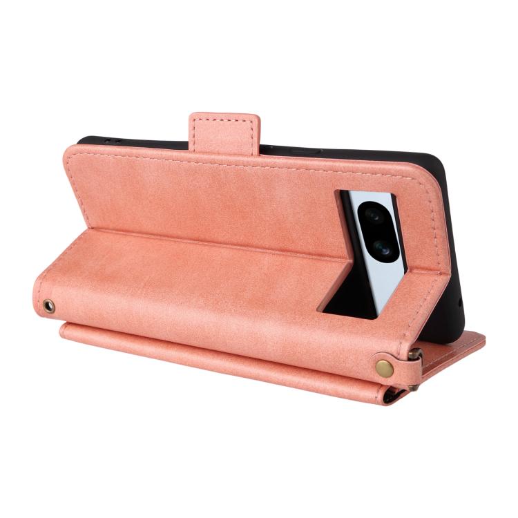 For Google Pixel 7a Multi-card Slots Crossbody Cowhide Leather Phone Case