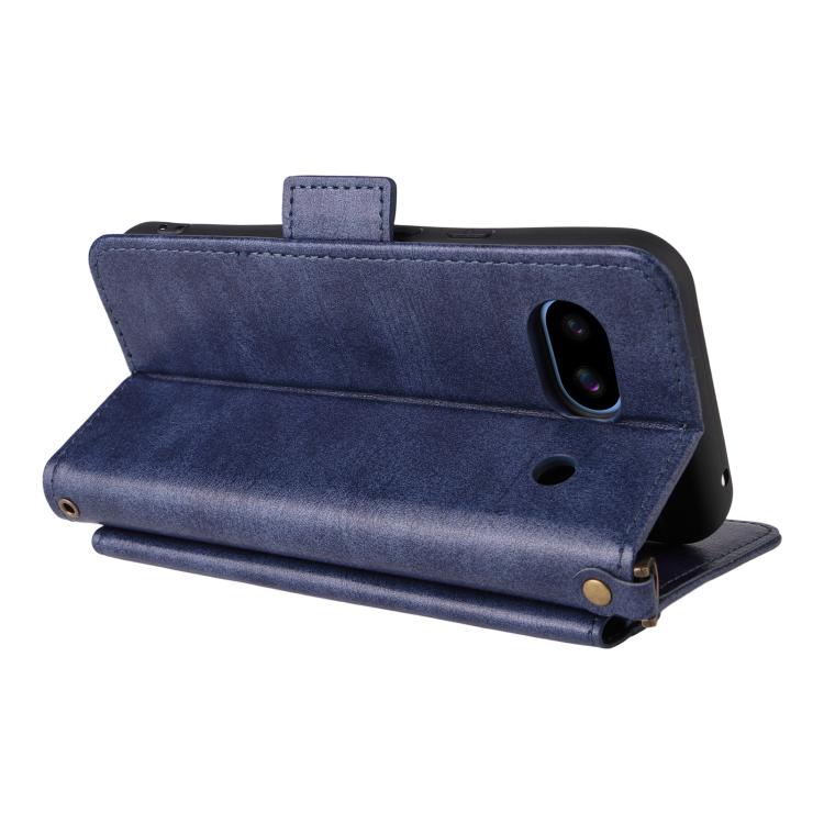 For Google Pixel 8a Multi-card Slots Crossbody Cowhide Leather Phone Case