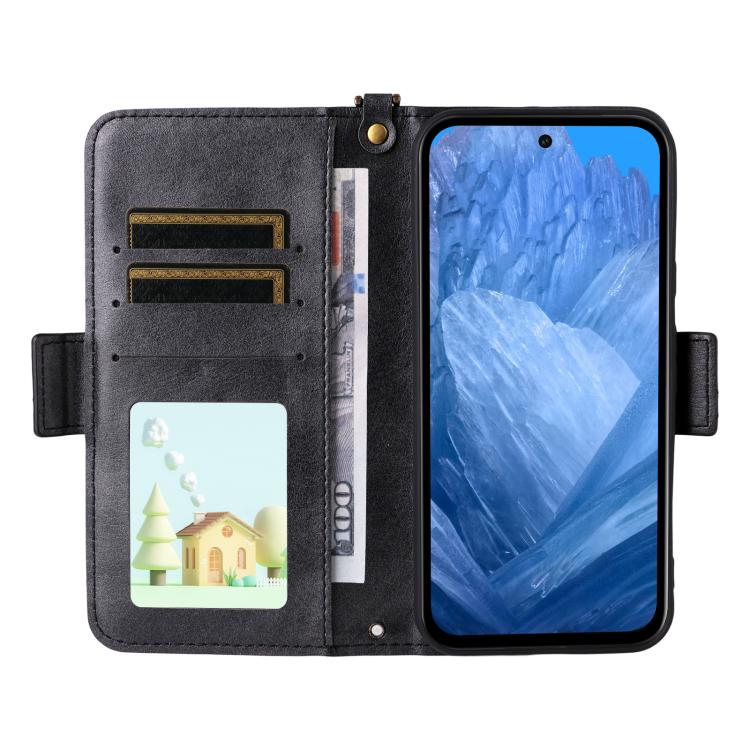 For Google Pixel 8a Multi-card Slots Crossbody Cowhide Leather Phone Case